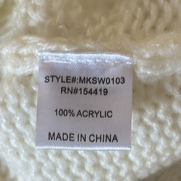 FASHION NOVA. NWT. Henderson Cable Knit Pullover Acrylic Sweater. Cream.… - Picture 7 of 10